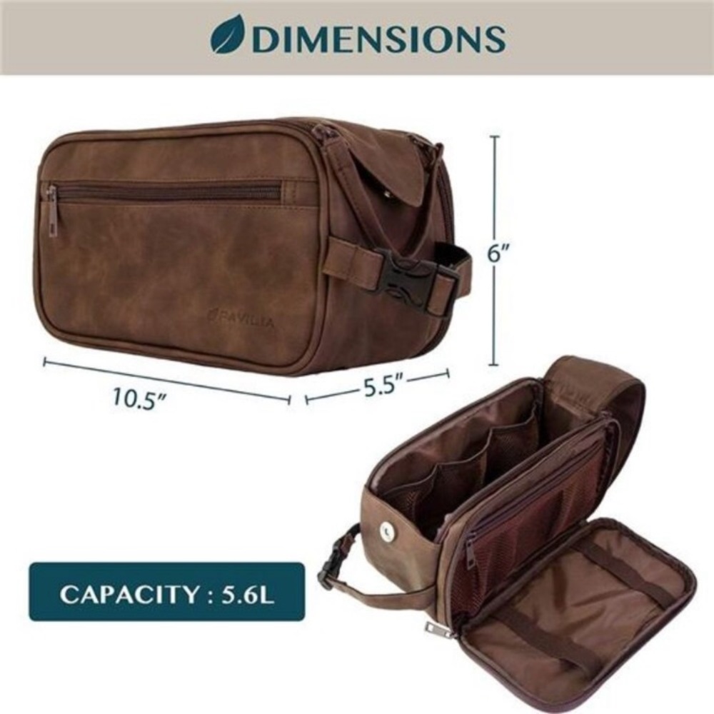 Toiletry Bag for Men, Travel Essentials Shaving Dopp Kit, Mens Travel Bag - Picture 5 of 7